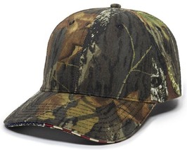 Outdoor Cap Co Official Mossy Oak Camo Hunting Hat Cap USA Flag Adult Adjustable - £11.98 GBP