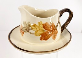 Franciscan October Gravy Boat Attached Underplate  1979-1984 Hand Painted Nick - £22.62 GBP