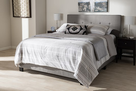 Eliseo Light Gray Fabric Upholstered Queen Size Bed - $3,755.07 MXN