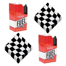 Race Car Party Supplies - Racing Fuel Can Popcorn Boxes and Napkins (Serves 24) - £13.32 GBP