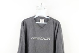 Vintage 90s Reebok Mens Size Large Faded Spell Out Long Sleeve T-Shirt Gray - £31.50 GBP