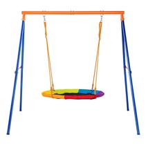 VEVOR Swing Sets for Backyard 40in Saucer Swing Seat A-Frame Metal Stand 440lbs - £105.71 GBP