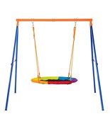 VEVOR Swing Sets for Backyard 40in Saucer Swing Seat A-Frame Metal Stand... - $141.54