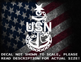US Navy Senior Chief Anchor &amp; Chain Insignia Vinyl Decal US Seller US Made - £5.25 GBP+