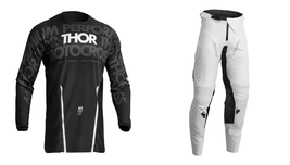 New Thor MX Black White Pulse Mono Dirt Bike Riding Racing Gear Jersey + Pants - £82.55 GBP