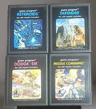 4 VTG Atari 2600 Game Cartridges Defender, Missle Command, Dodge &#39;Em, Asteroids - $18.90