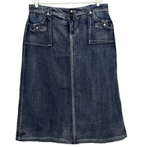 Cato Stretch Denim Maxi Skirt Slit Length In Back Pockets Med Wash Womens Sz 16 - £14.88 GBP