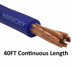 Harmony Audio 4 Gauge 4Ga Car Stereo Matte Blue Power Cable Amp Wire - 40 Ft - £39.95 GBP