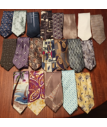 LOT OF 17 MEN&#39;S 100% SILK NECKTIES + (1) VINTAGE HAWAIIAN COTTON + (2) P... - $3,596.90 MXN