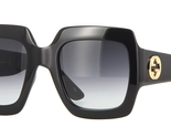 Gucci GG0053S 001 Sunglasses Oversized Square Black With Gray Lens - £119.47 GBP