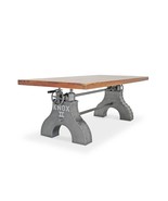 KNOX II Adjustable Dining Table - Embossed Cast Iron Base - Provincial - $5,009.40