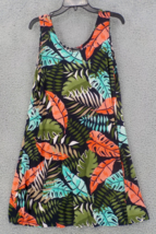 JOSTAR SLINKY TANK DRESS SIZE M MULTICOLOR LEAVES SLEEVELESS POLY SPANDE... - $39.99