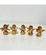 5 Vintage Miniature Angel Musician Wood Christmas Figures Decorations - $15.00