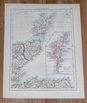 1906 Antique Map Of Shetland Orkney Islands / Hebrides Western Isles Scotland - £15.96 GBP