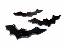 3Pc 6in Handmade Ceramic Black Bat Halloween Ornament, Gothic Necklace P... - $49.03