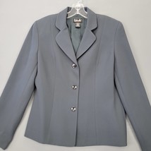 Rafaella Women Suit Jacket Size 10 Blue Steel Jade Classic Long Sleeve Button Up - £22.12 GBP