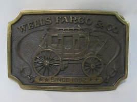  Vintage Large 1973 Wells Fargo &amp; Co Since 1852 Stagecoach Belt Buckle E... - $49.99