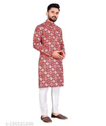 MENS KURTA &amp; PYJAMA SET FREE SHIPPING DRESS INDIAN ETHNIC PARTY WEAR COT... - $36.56 CAD