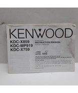 Kenwood KDC-X859, KDC-MP919, KDC-X759 owners instruction manual - $18.79 CAD