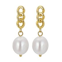 Classic Beauty Defined: 925 Sterling Silver Natural Freshwater Pearl Stud Earrin - £23.97 GBP