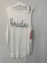Women&#39;s &quot;Bride&quot; Sleeveless Graphic Tank Top T-Shirt White Size XXL - £2.53 GBP