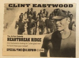 Heartbreak Ridge Tv Guide Vintage Print Ad Clint Eastwood Mario Van Tpa13 - $5.93