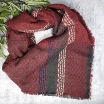 Sylvia Alexander | Burgundy Navy Forest Green Ivory Square Scarf - £11.50 GBP