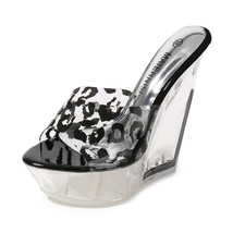 Summer Fashion Slides Clear PVC Transparent Slippers Women Shoes Open Toe Wedges - £56.51 GBP