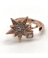 Coach Rose Gold Star Stardust Swarovski Crystal Ring Free Size Open - £46.70 GBP