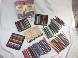 HUGE LOT Prismacolor Plus Others Pencils Supplies Beginner Art Kit Used  - £116.36 GBP