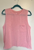 Gap Fit Breathe Muscle Tank Top Pink Pocket Tee Athletic Sleeveless Womens - $11.88