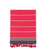 Bello Turkish Beach Towel, Cocoon Red &amp; Green, Handwoven Peshtemal, 39 x... - £55.72 GBP