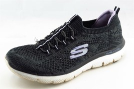 Skechers Women Sz 7.5 M Black Lace Up Walking Fabric Shoe - £15.78 GBP