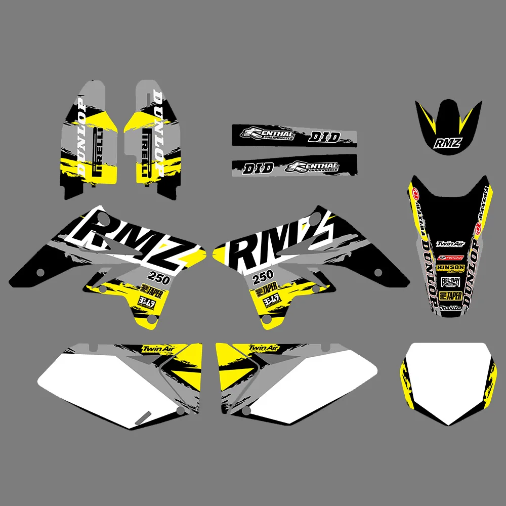 Customized Motorcycle RMZ 250 07-09 Graphics Decals Background  Stickers... - £195.32 GBP