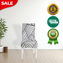 Anyhouz Chair Cover White With 3D Stripe Pattern Elastic Slipcover Dining Decor - $23.90