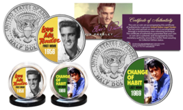 Elvis Presley First/Last Movies Jfk Half Dollar 2-Coin Set Officially Licensed - £11.00 GBP