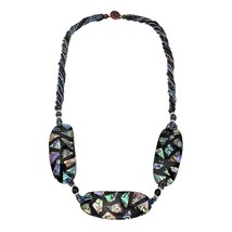 Stunning Mosaic Trio of Abalone Shell Statement Necklace - £15.61 GBP