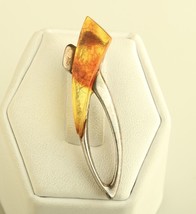 vintage Sterling Silver Honey Amber Small Pendant - £35.61 GBP