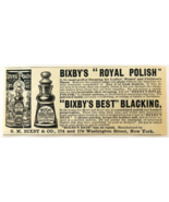 1886 Bixby&#39;s Royal Shoe Polish Advertisement Victorian Best Blacking DWK... - €17,15 EUR