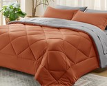Burnt Orange Queen Comforter Set - 7 Pieces Reversible Queen Bed In A Ba... - $124.99