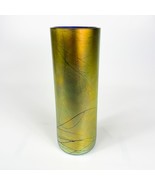 Steven Maslach Iridescent Art Glass Favrille Cylinder Vase  1982 - £77.84 GBP