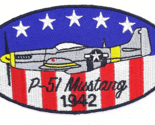 P-51 Mustang 1942 Iron On Embroidered Patch 4&quot;x 2 1/4&quot; - £4.78 GBP