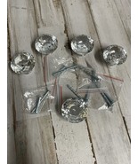 Crystal Drawer Cabinet Pull Knobs 1.5&quot;x1.25&quot; Used (5) W/ Screws Acrylic - $187.67 MXN