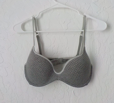 Tommy Hilfiger Gray Polka Dots Push Up Wired Bra 34 C Adjustrable Straps - £5.53 GBP