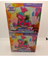 Design Your Own Planter Poppy Trolls includes markers Lot Of 2 Kids crafts - $21.71 CAD