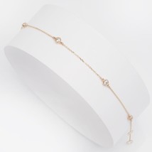 CZ Station Bracelet/CZ by the Yard Bracelet/Solid 14k Gold Bracelet - $210.00