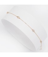 CZ Station Bracelet/CZ by the Yard Bracelet/Solid 14k Gold Bracelet - $210.00