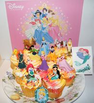 Disney Princess Movie Deluxe Cake Toppers Cupcake Decorations Set of 14 - £12.56 GBP