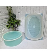 Vintage Tupperware 2-Piece Set – Round Container &amp; Large Oval Cold Cut K... - $79.21 CAD