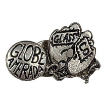 Vtg Globe Amerada Glass Company Ball &amp; Chain Feet Lapel Pin Pinback Americana - £7.46 GBP